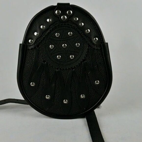 Highlander Scottish Kilt Sporran With Celtic Craft Stone Black Men Sporran NEW - Picture 6 of 8